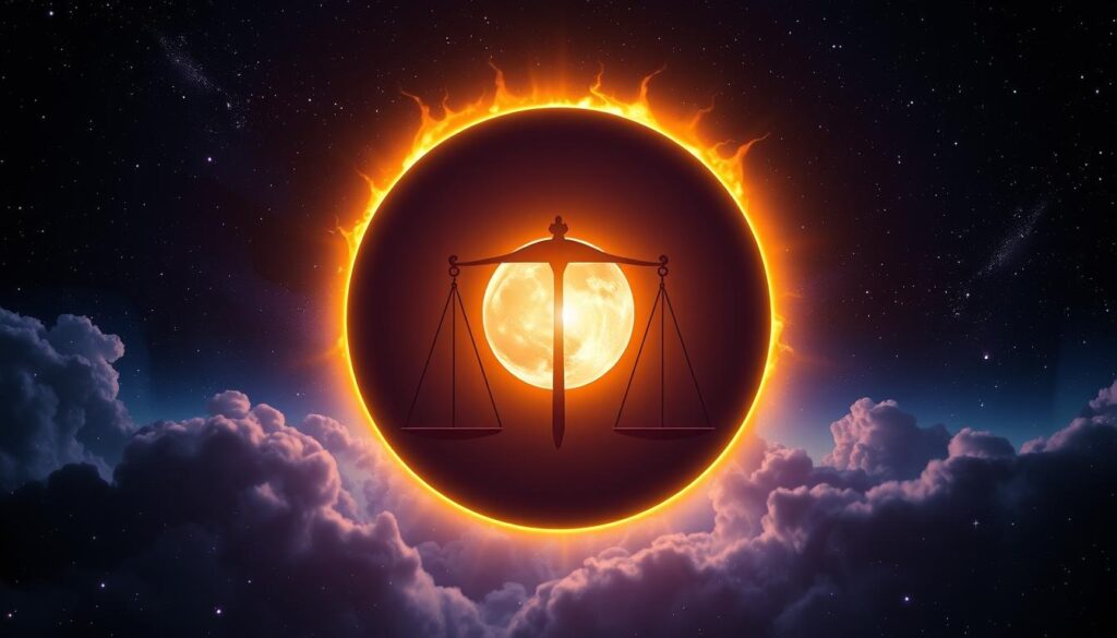 Solar eclipse and new moon in Libra